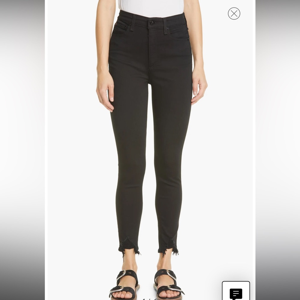 Rag & bone Nina High Waist Ankle Skinny Jeans size 27 in black